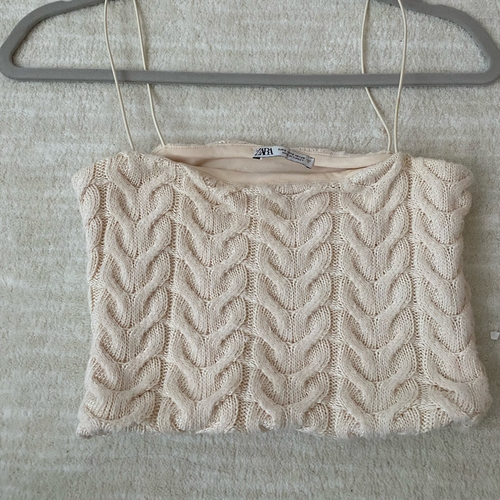 Zara Cable knit tank top with thin straps